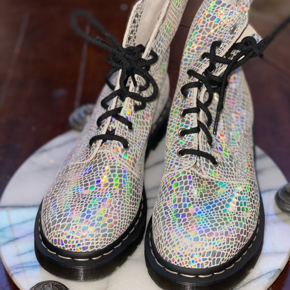 Doc Dr Martens 1460 Pascal Boots METALLIC snake new size 9 - Picture 10 of 16